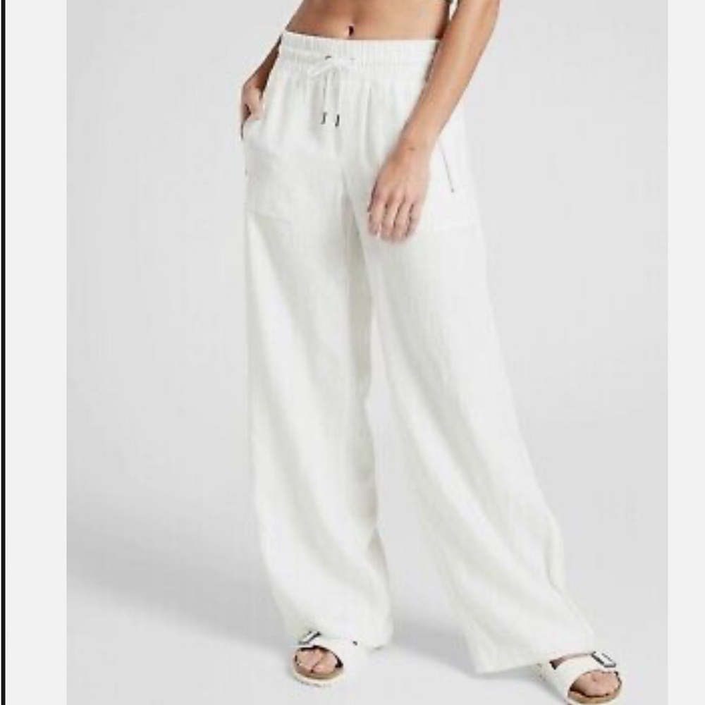 Athleta Cabo linen wide legs pants size 0P